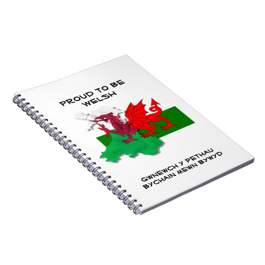 Welshe vlag van Wales TROTS OM WELSH TE ZIJN Notitieboek (Rechterzijde)
