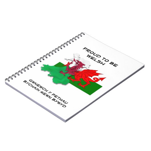 Welshe vlag van Wales TROTS OM WELSH TE ZIJN Notitieboek (Linkerzijde)