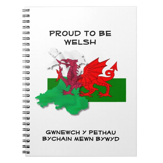 Welshe vlag van Wales TROTS OM WELSH TE ZIJN Notitieboek (Voorkant)