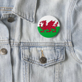 Welshe vlag (Wales) (Welshe Draak) Ronde Button 5,7 Cm