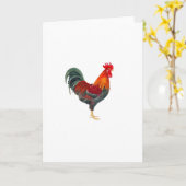 Welsummer Rooster Wenskaart Kaart (Gele Bloem)