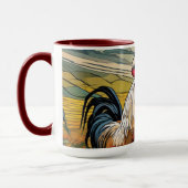 Welsummer Roosters bij Dawn Floral Mok (Links)