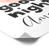 Welterusten. Cute roze maan. Keukenmeisje Poster (Hoek)