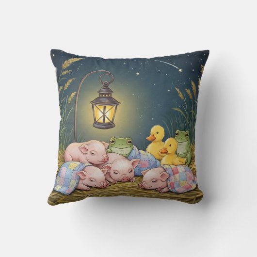 Welterusten, eendjes, biggetjes, kikkers kussen (Achterkant)