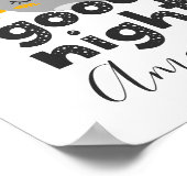 Welterusten. Kute maan en sterren. Nursery baby Poster (Hoek)