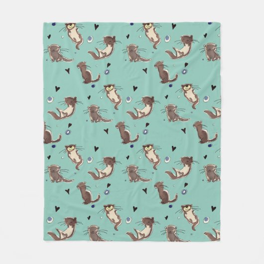 Welterusten mijn schattige otter. fleece deken (Voorkant)