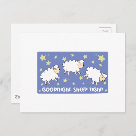 Welterusten. Schaap Tight! Briefkaart (Voorkant / Achterkant)