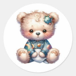Welterusten Sleepy Teddy Ronde Sticker