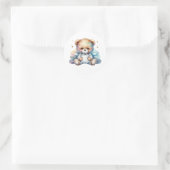 Welterusten Teddy Ronde Sticker (Tas)