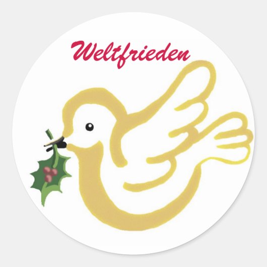 Weltfrieden Ronde Sticker (Voorkant)
