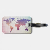 Weltkarte | Bunte Polygone Bagagelabel (Achterkant horizontaal)