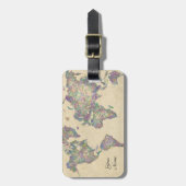 Weltkarte | Buntes Gekritzel Bagagelabel (Voorkant verticaal)