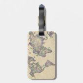 Weltkarte | Buntes Gekritzel Bagagelabel (Achterkant verticaal)