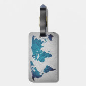 Weltkarte | Zerknittertes Papier Bagagelabel (Achterkant verticaal)