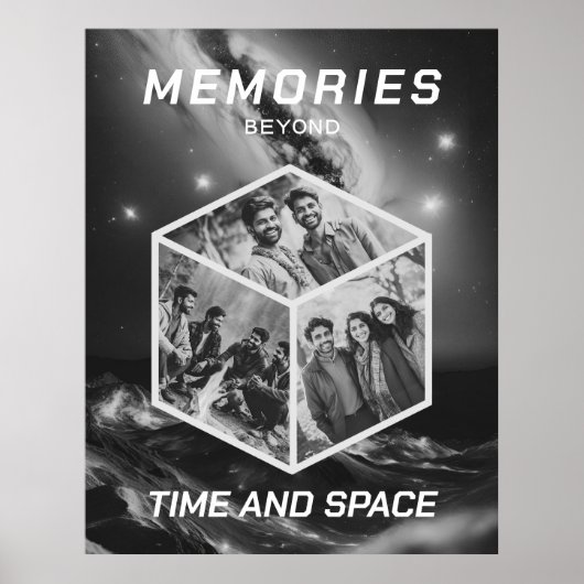 Weltraum Foto Kollage in 3D Poster (Voorkant)