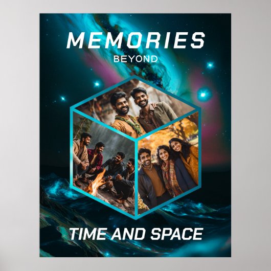 Weltraum Foto Kollage in 3D Poster (Voorkant)