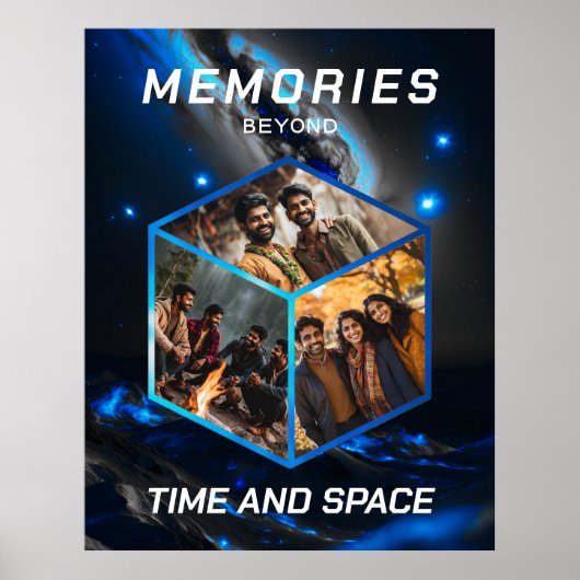 Weltraum Foto Kollage in 3D Poster (Voorkant)