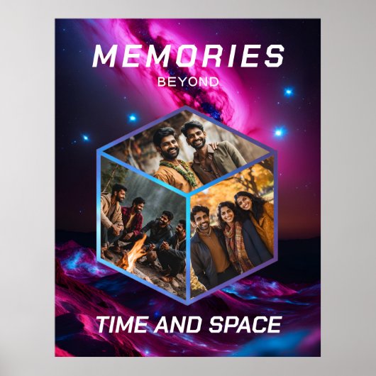 Weltraum Foto Kollage in 3D Poster (Voorkant)