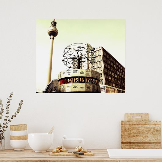 Weltzeituhr Fernsehturm Berlin Poster (Keuken)