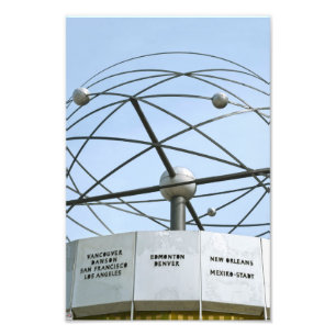 Weltzeituhr Foto Afdruk