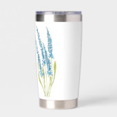 Welvaart en tegenslag blauwe flora geïsoleerde drinkbeker (Achterkant)