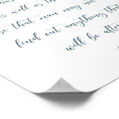 Welvaart en tegenslag blauwe flora poster (Hoek)