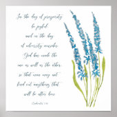 Welvaart en tegenspoed blauwe bloem poster (Voorkant)