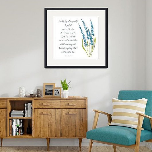 Welvaart en tegenspoed blauwe bloem poster
