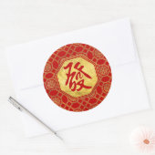 Welvaart Feng Shui-symbool in bagua-vorm Ronde Sticker (Envelop)