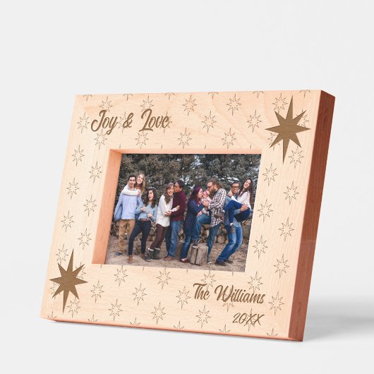 Welvaart Kerstster-Tekst 6x4 Landschap Gegraveerde Lijstjes