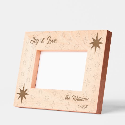 Welvaart Kerstster-Tekst 6x4 Landschap Gegraveerde Lijstjes (Links)