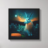 Welvaart konijn in de maan canvas afdruk (Voorkant)