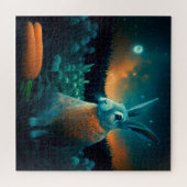 Welvaart konijn in de maan legpuzzel (Horizontaal)