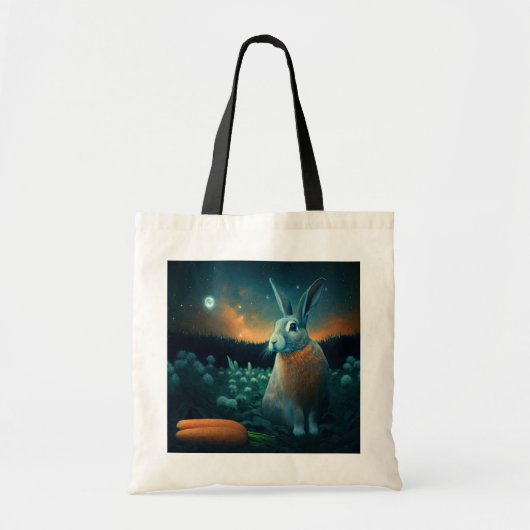 Welvaart konijn in de maan tote bag (Voorkant)