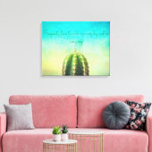 Welvaart Mantra met een minimalistisch cactuscanva Canvas Afdruk (Insitu (Woonkamer))