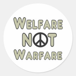 Welzijn, geen oorlog ronde sticker