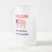 Welzijn is geen beroep-mok matglas bierpul (Voorkant links)