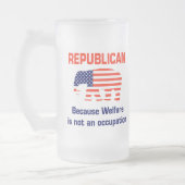 Welzijn is geen beroep-mok matglas bierpul (Links)