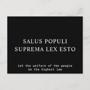 "Welzijn van de mensen - Latijns recht" citaat Briefkaart