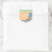 Wembury Devon Beach reisposter Vierkante Sticker (Tas)