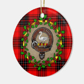 Wemyss Clan Badge & Tartan Gepersonaliseerde Kerst Keramisch Ornament (Links)
