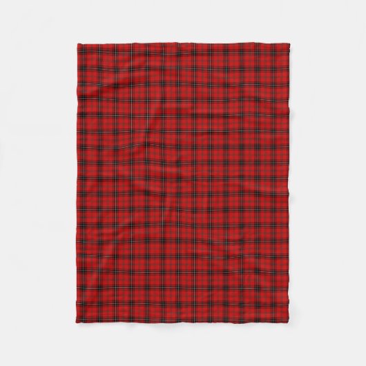 Wemyss Clan Rood en Zwart Tartan Fleece Deken (Voorkant)
