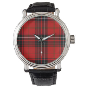 Wemyss tartan red black plaid horloge