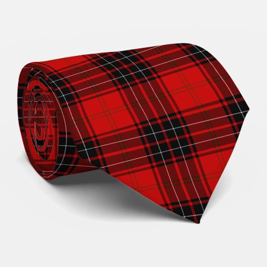 Wemyss tartan red black plaid stropdas (Opgerold)