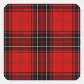 Wemyss tartan red black plaid vierkante sticker (Voorkant)