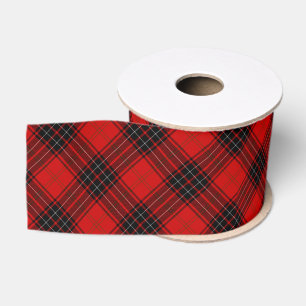 Wemyss tartan rood zwart geruit grosgrain lint