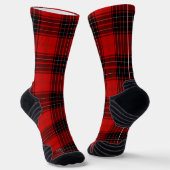 Wemyss tartan rood zwart geruit sokken (Gebogen)