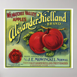  Wenatchee appels Cashmere Washington Fruit Poster