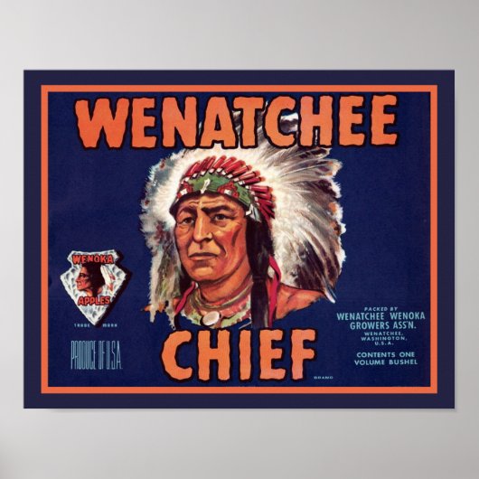 Wenatchee Chief Apples Advertentie Poster (Voorkant)