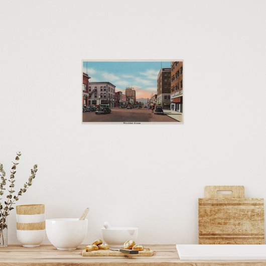 Wenatchee, Uitzicht van Wenatchee Ave. Poster (Keuken)